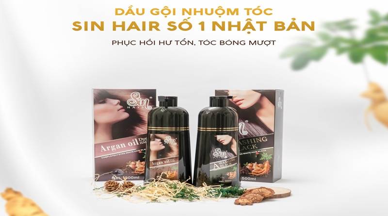 Dầu gội nhuộm tóc thảo dược SIN HAIR – Sản phẩm đổi màu tóc an toàn và tiện lợi